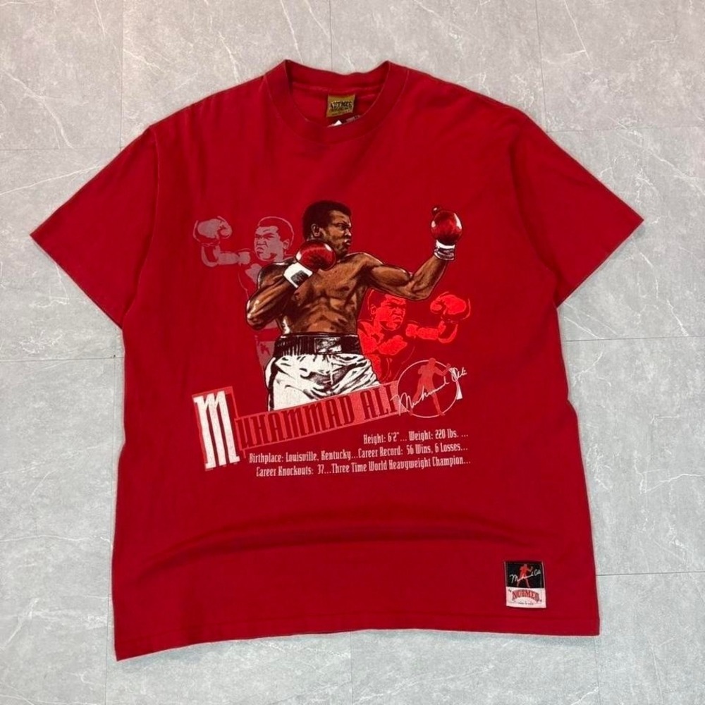 1990's‎ Nutmeg Muhammad Ali red tee Size XL #boxing #retro